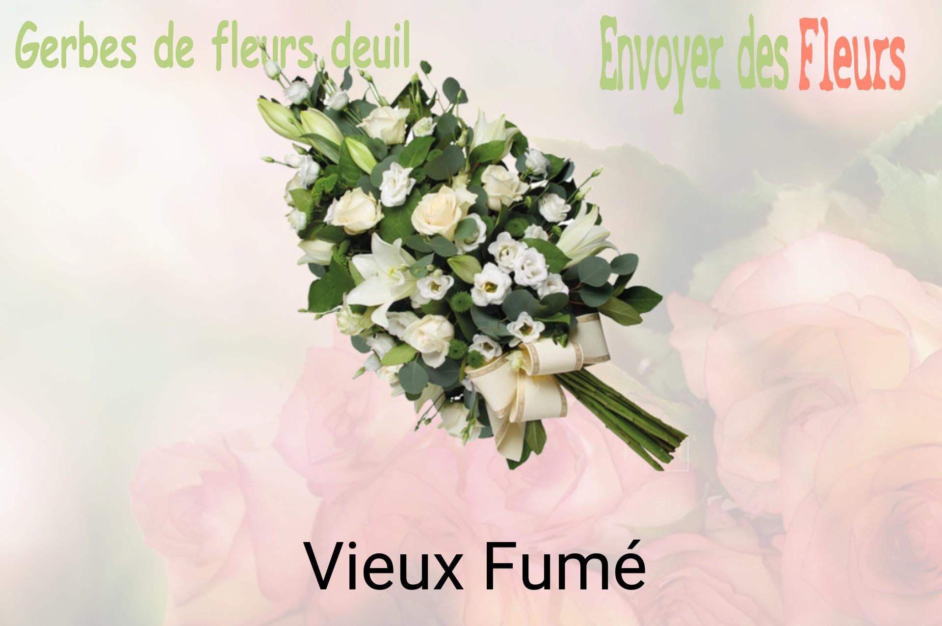 Gerbe de fleurs de deuil livrée à Vieux-Fumé